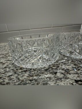 Cross & Olive Cut Crystal Small Bowls - Individual Candy or Dessert Dishes